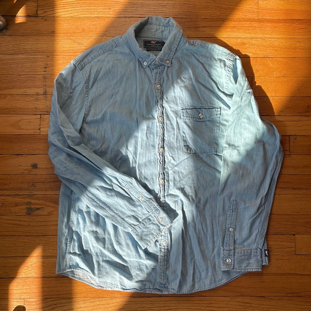 Chambray Button Down Vineyard Vines Slim Fit Crosby Shirt